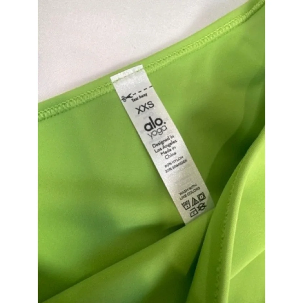 Alo Yoga Body NEW Apple Green Wave Cut out One-Piece Swimsuit XXS One Shoulder